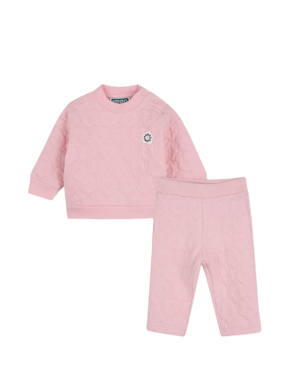 Kenzo Kids Gesteppter Jogginganzug mit Blumenmuster - Rosa