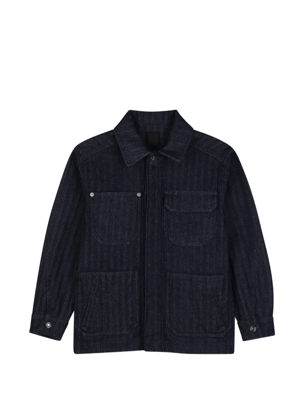 Givenchy Kids herringbone denim overshirt - Blu