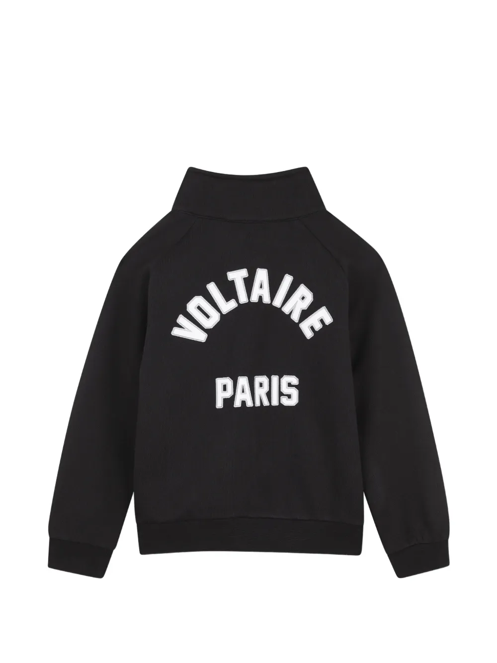 Zadig & Voltaire Kids Trui met kwartrits en logo-print Zwart