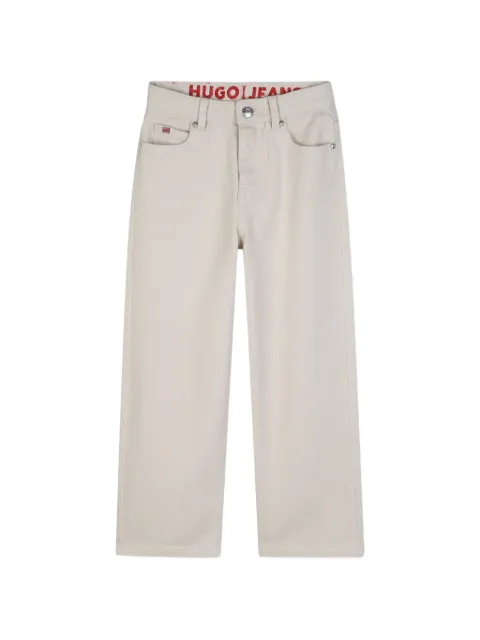 HUGO KIDS logo-patch straight-leg jeans