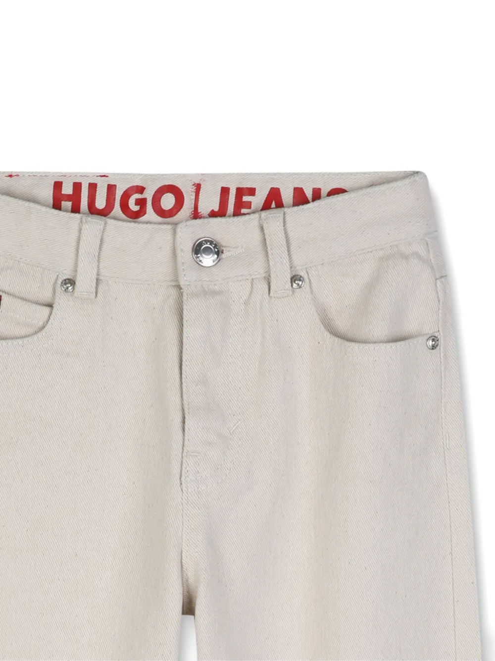 HUGO KIDS Jeans met logopatch Beige