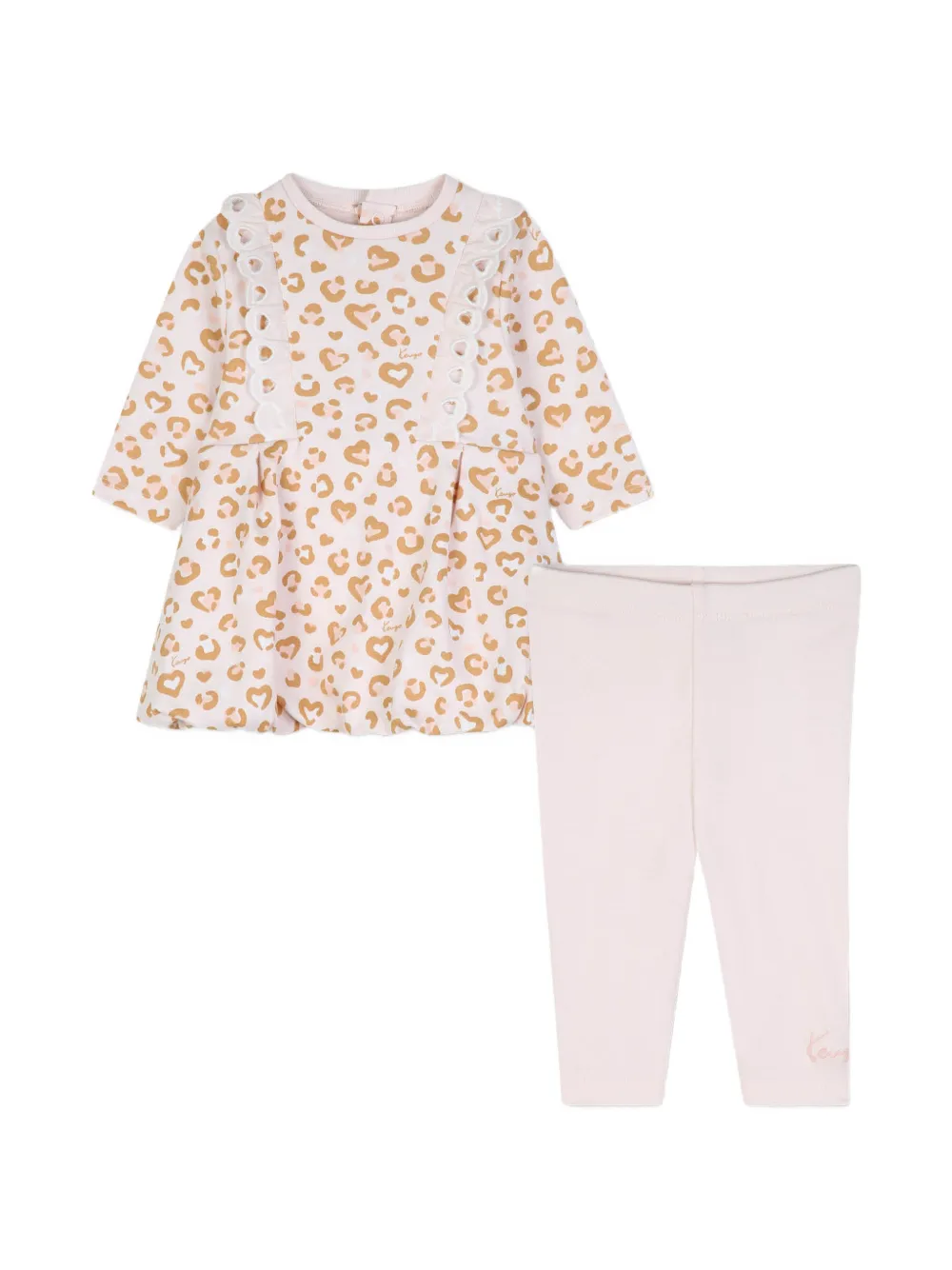 Kenzo Kids Gerüschter Rock mit Leopardenprint - Nude