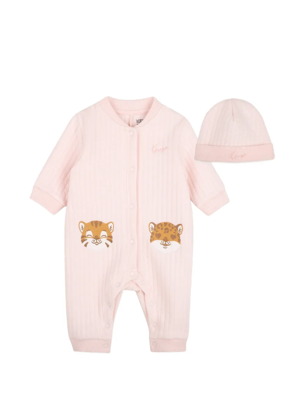 Kenzo Kids Geripptes Set mit Animal-Patch - Rosa