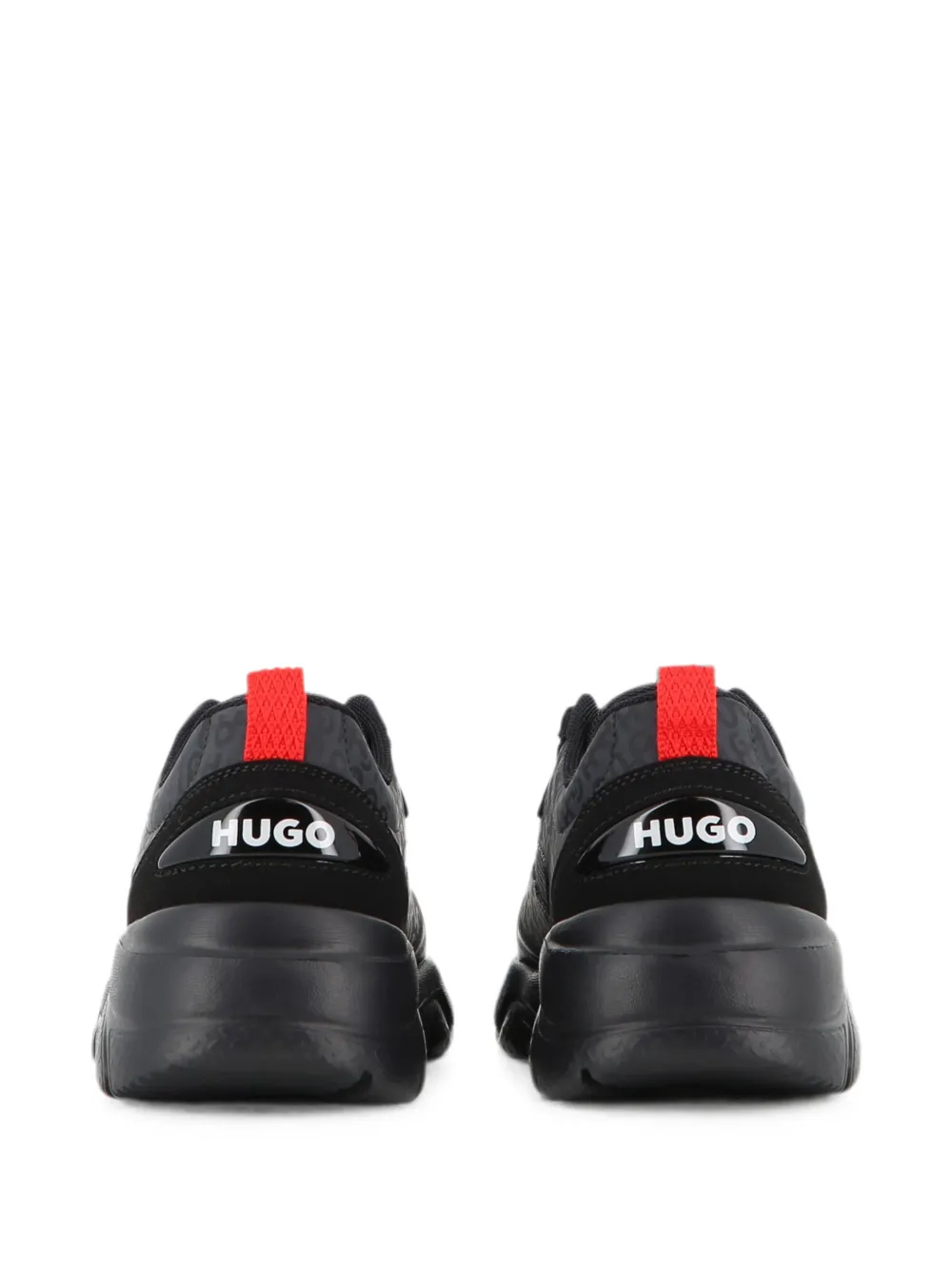 HUGO KIDS monogram-print chunky-sole sneakers Zwart