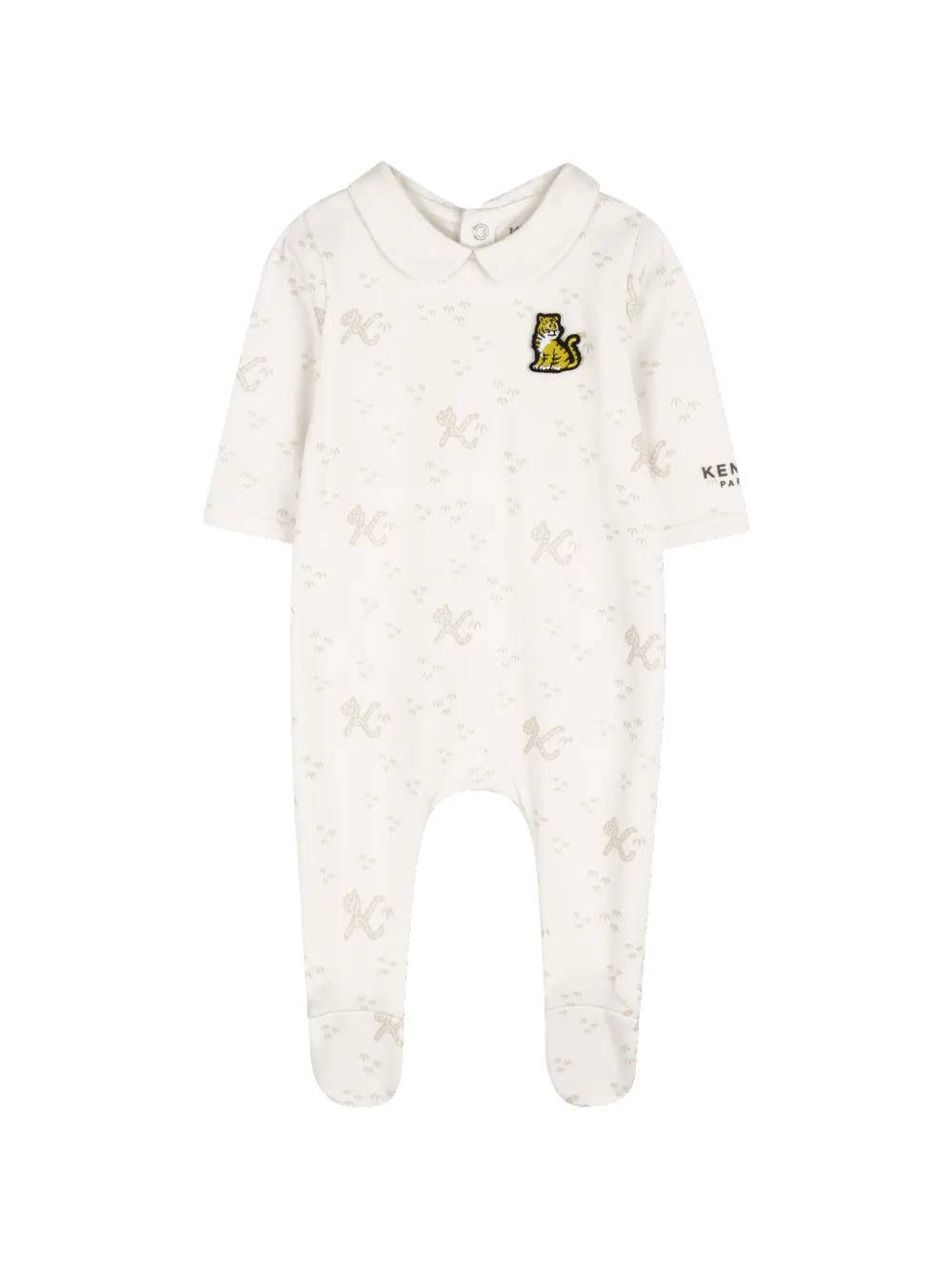 Kenzo Kids Set met monogram-print en tijger-patch Beige