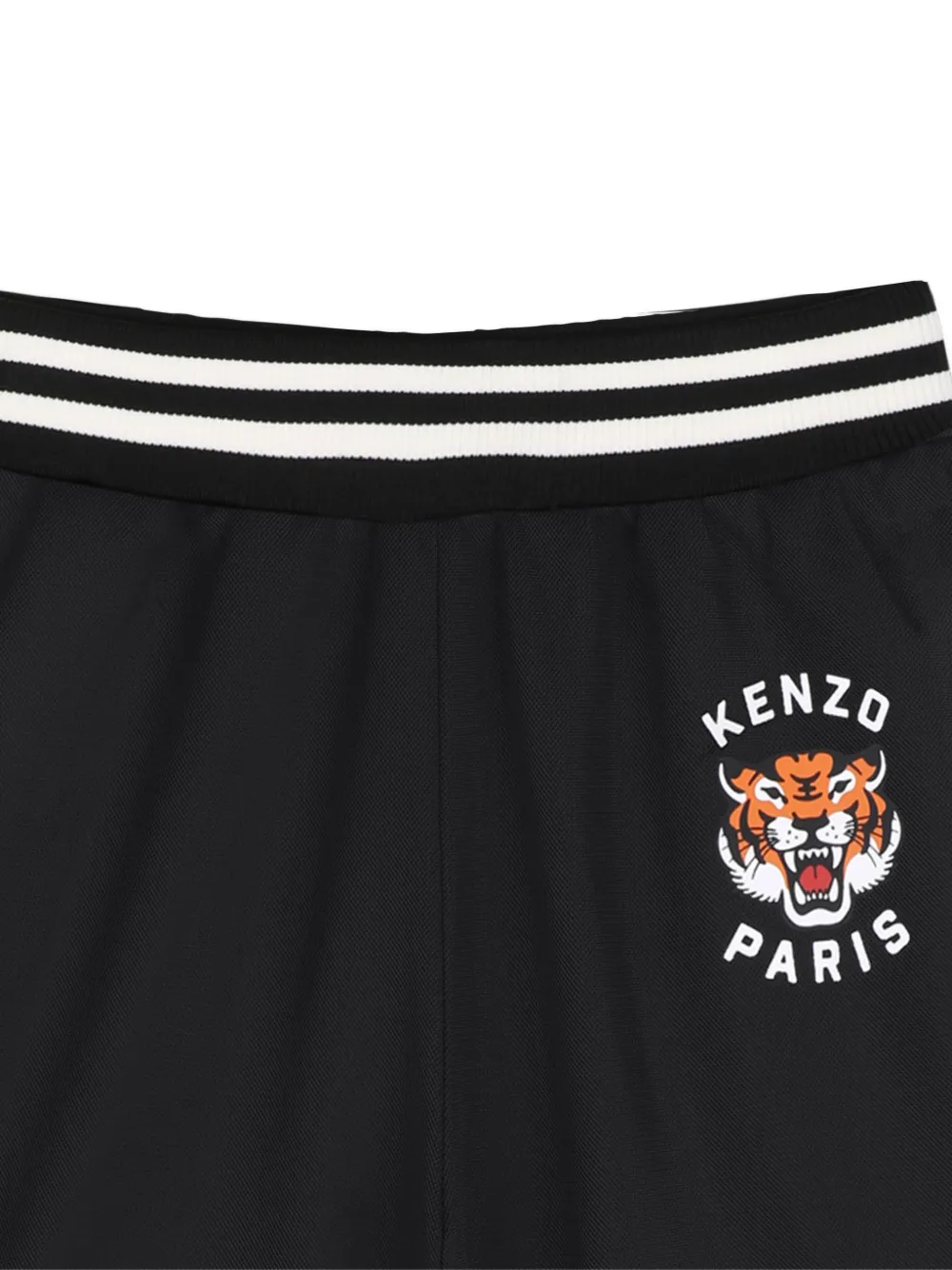 Kenzo Kids Gestreepte shorts met Tiger-patroon Zwart