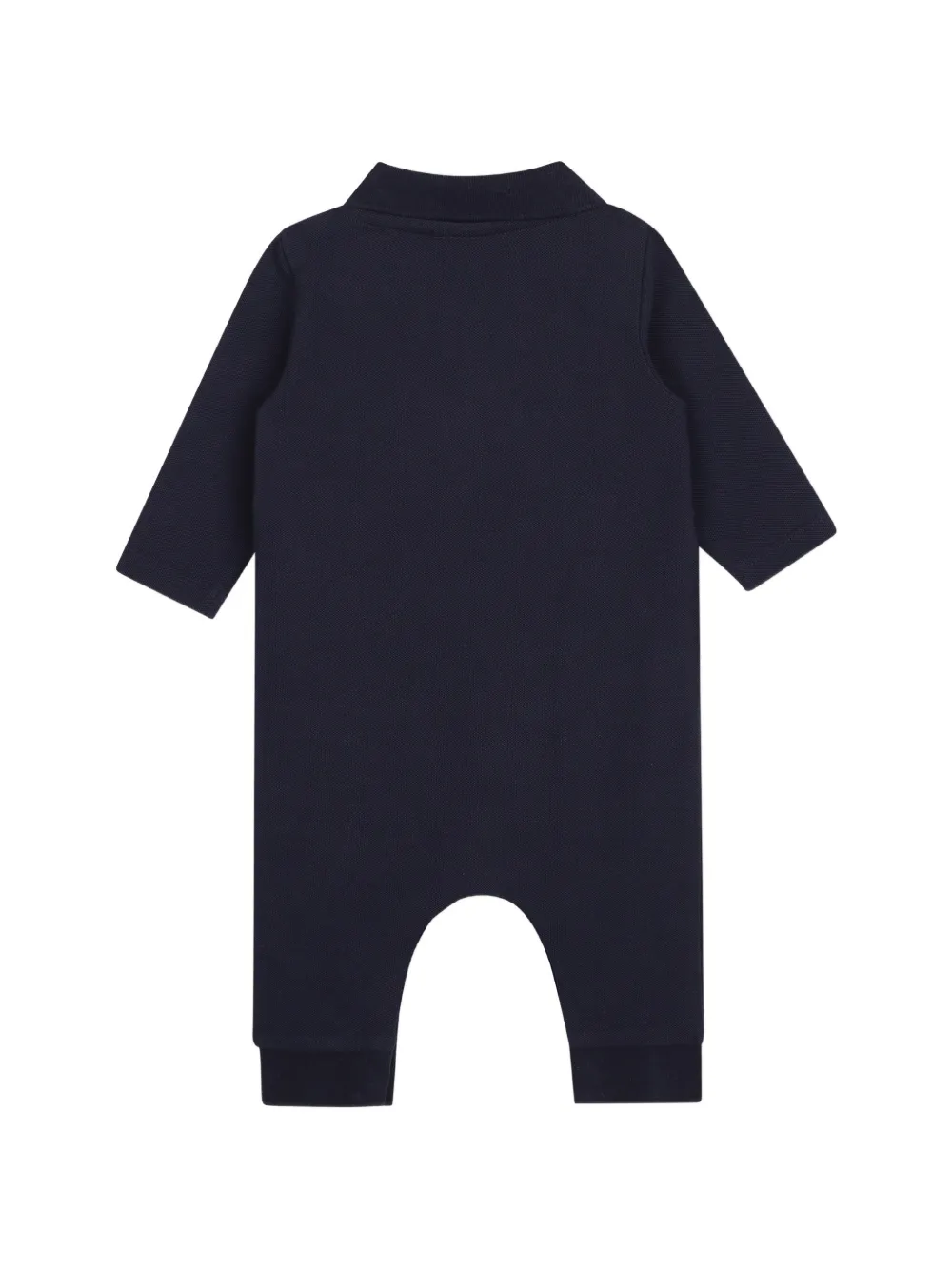 BOSS Kidswear logo-print piqué-weave romper Blauw