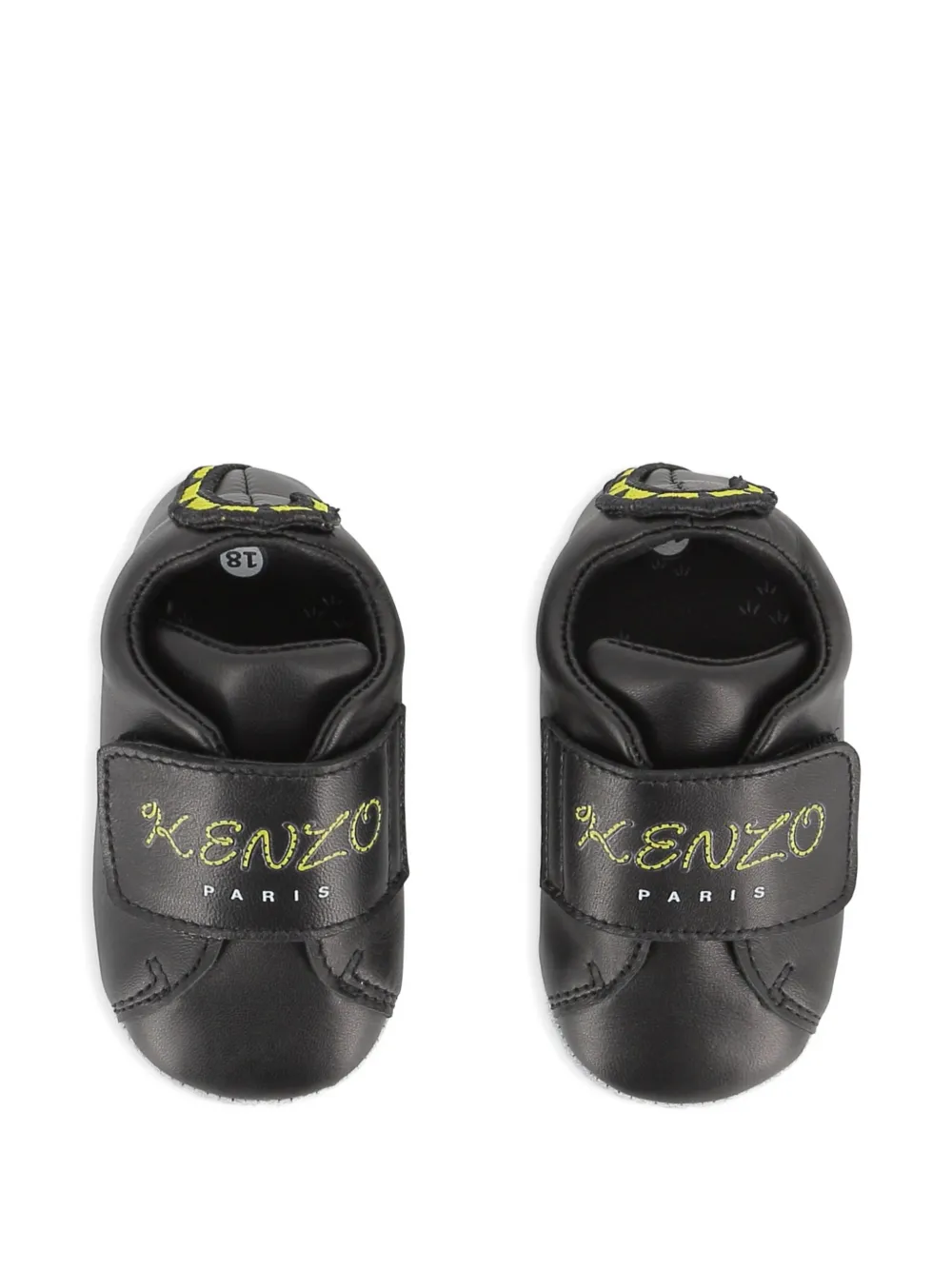 Kenzo Kids Sneakers met klittenband en logo-print Zwart