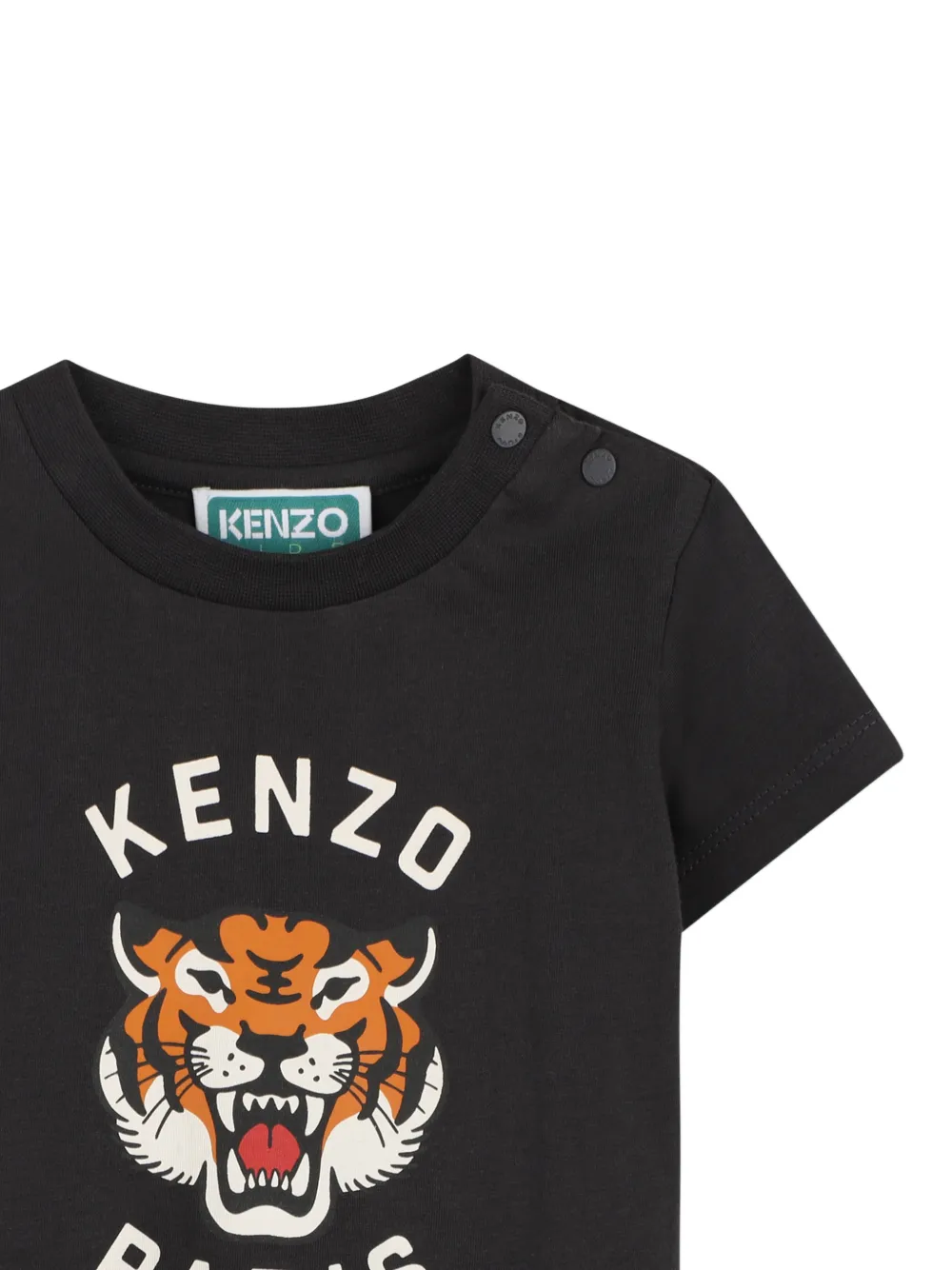 Kenzo Kids Tiger-print logo-print T-shirt | Black | FARFETCH