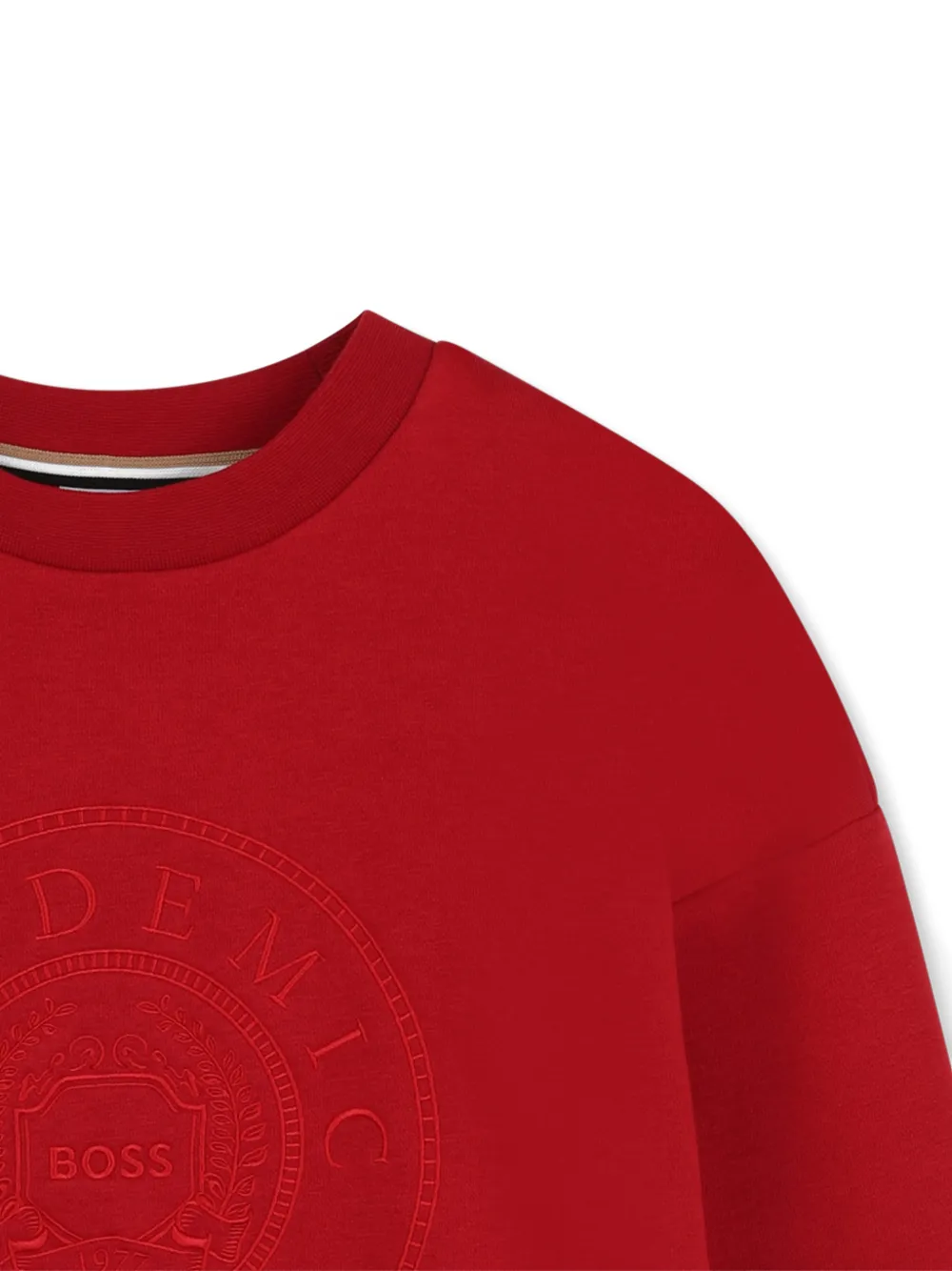 BOSS Kidswear Sweater met geborduurd logo Rood