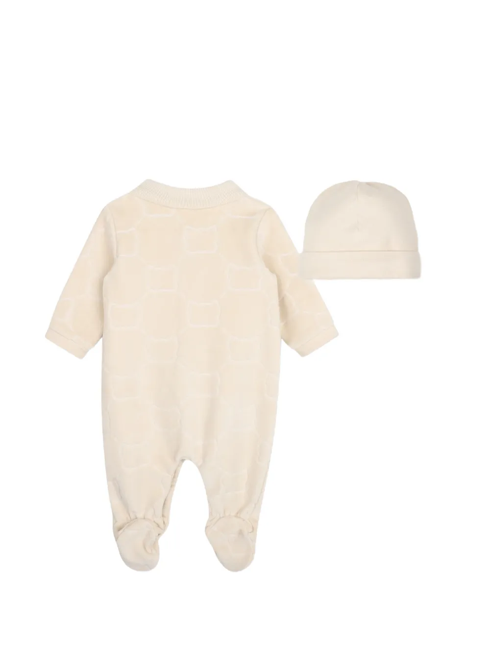 BOSS Kidswear Twee rompers met logo-patch Beige