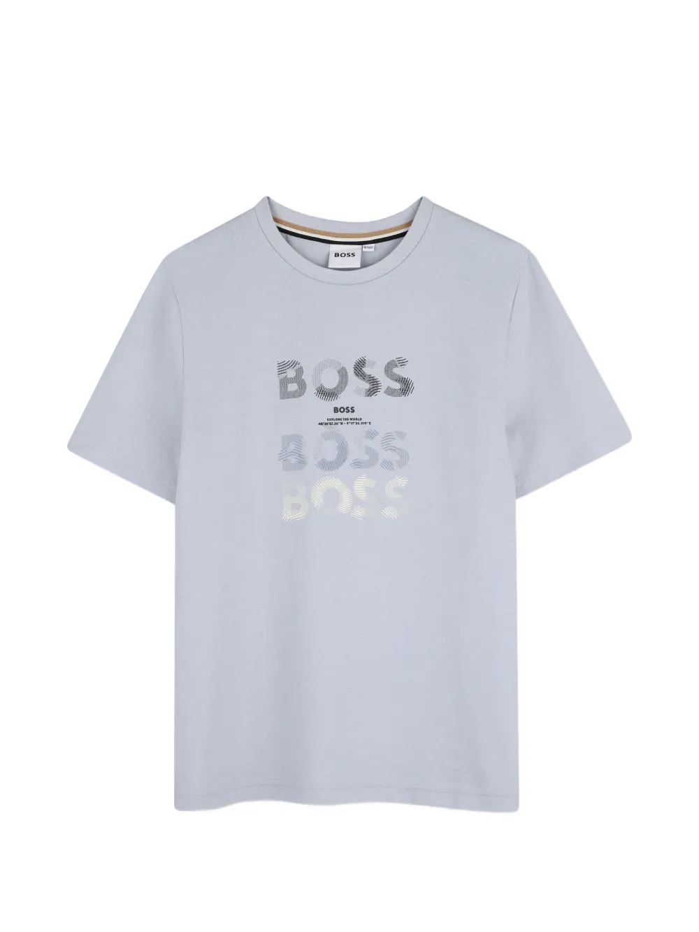 BOSS Kidswear logo-print short-sleeve T-shirt - Blu