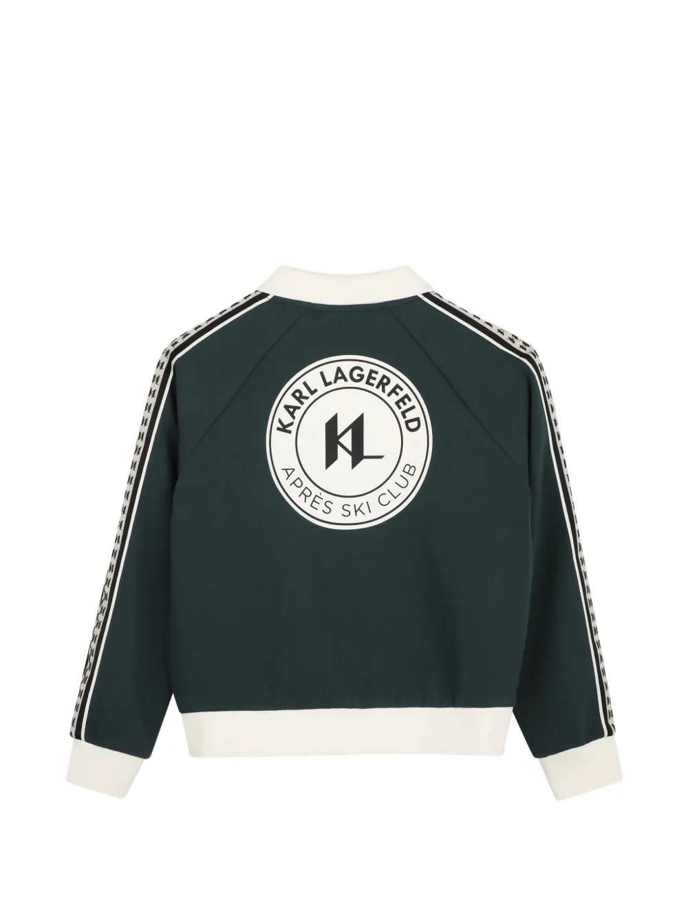 Karl Lagerfeld Kids Bomberjack met logoprint en rits Groen