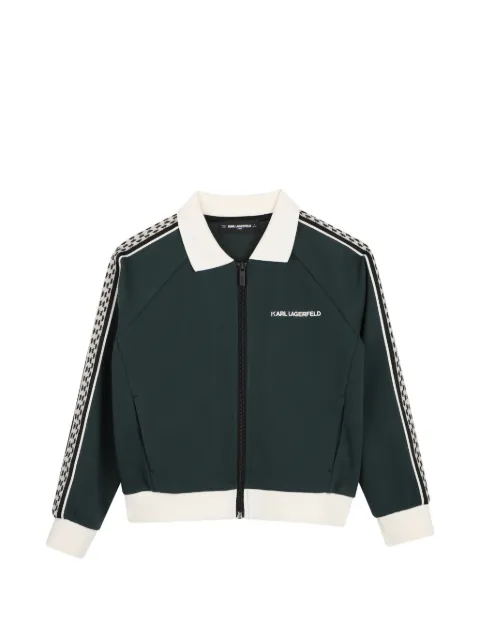 Karl Lagerfeld Kids logo-print zip-up bomber jacket
