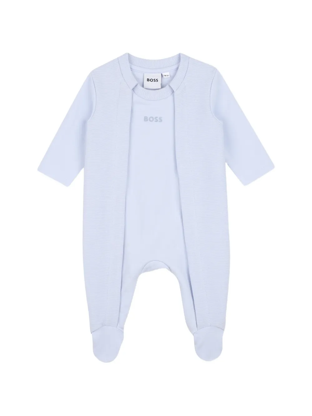 BOSS Kidswear logo-print footed pajamas Blauw