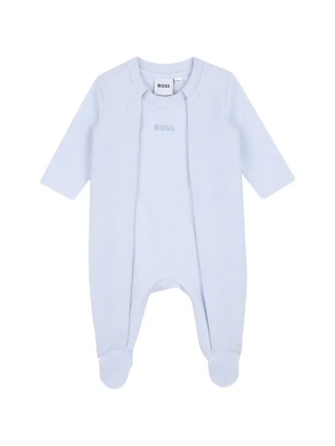 BOSS Kidswear logo-print footed pajamas