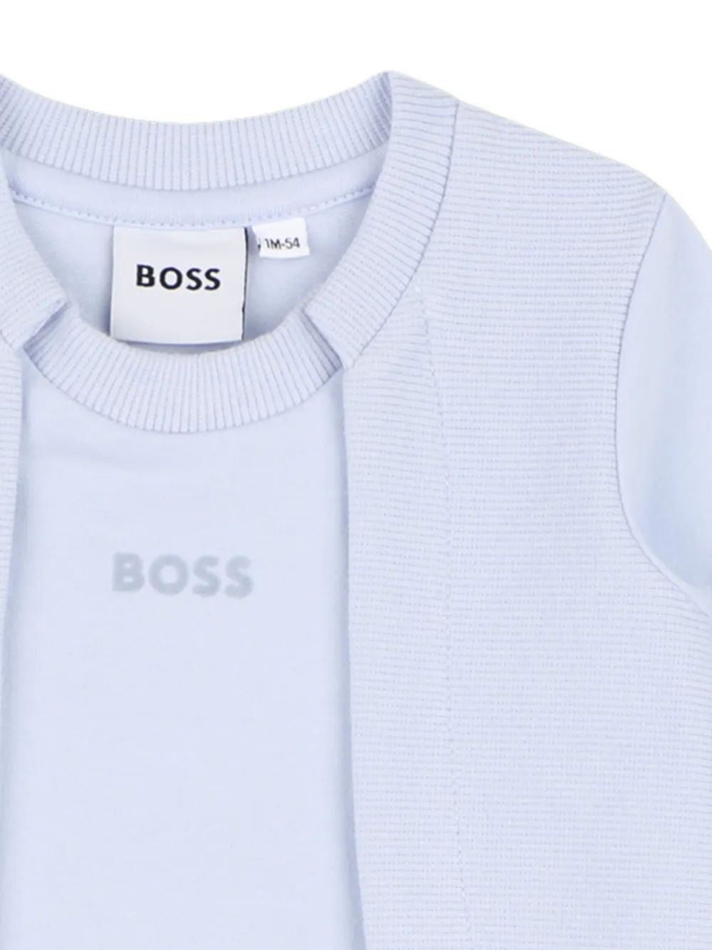 BOSS Kidswear logo-print footed pajamas Blauw