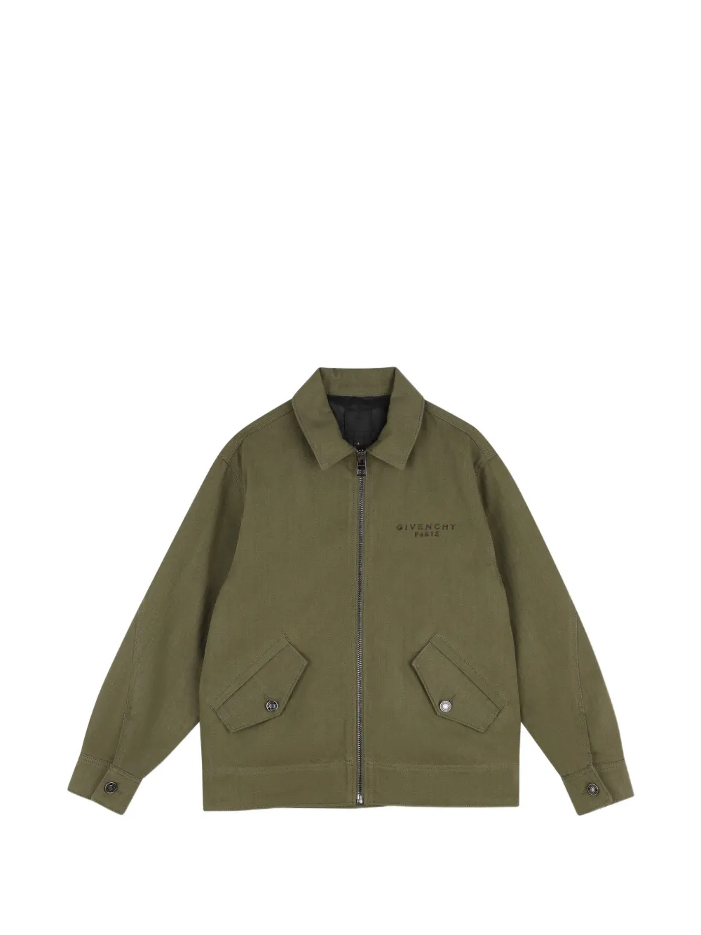 Givenchy Kids logo-embroidered zip-up jacket - Verde