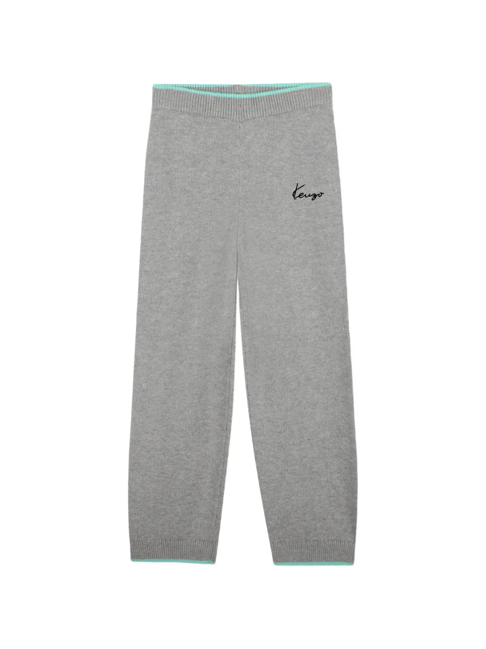 Kenzo Kids Pantaloni in maglia con logo ricamato - Grigio