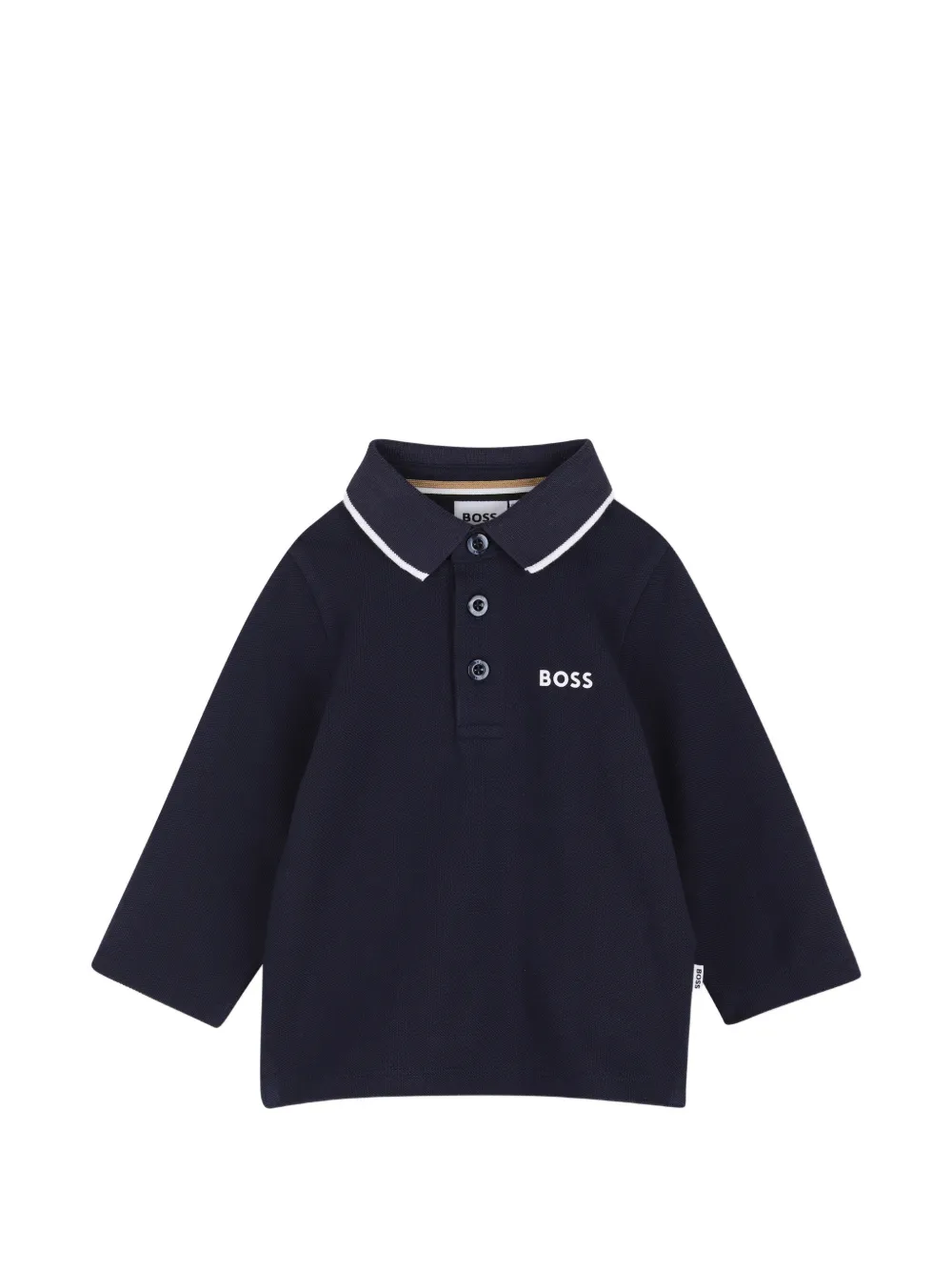 BOSS Kidswear Polo a maniche lunghe con stampa - Blu