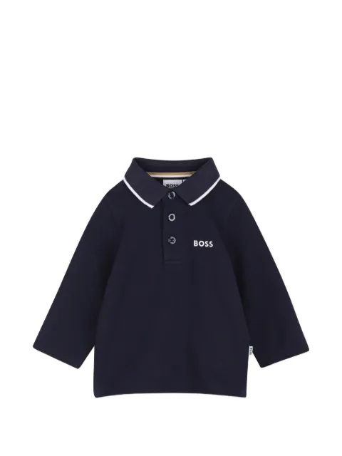 BOSS Kidswear logo-print long-sleeve polo shirt