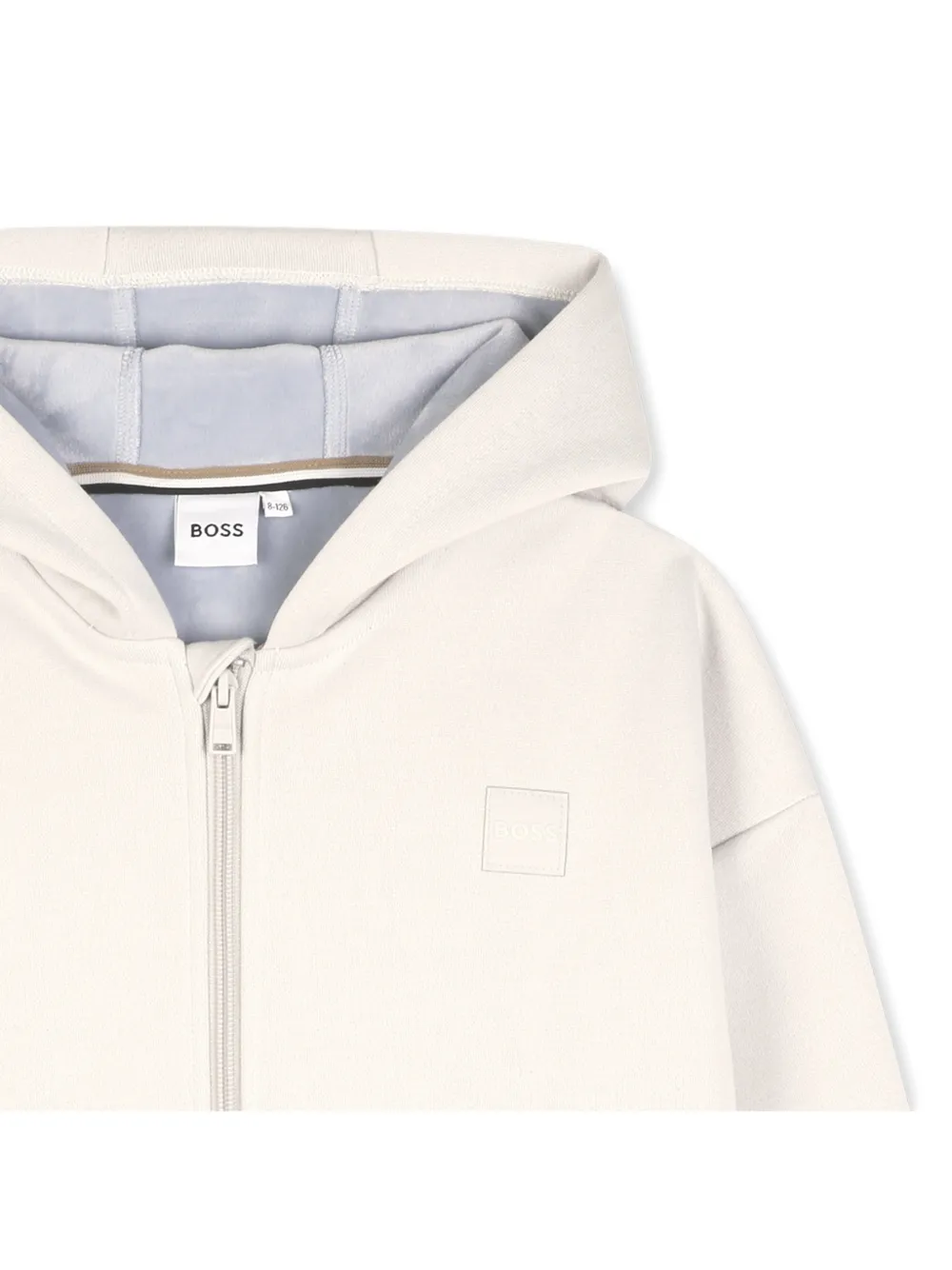 BOSS Kidswear Hoodie met rits Beige