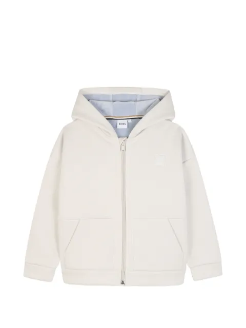 BOSS Kidswear logo-patch zip-up hoodie