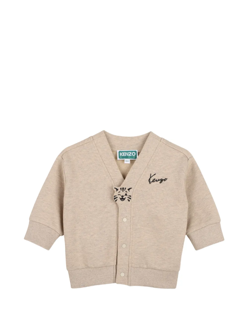 Kenzo Kids Cardigan con scollo a V e logo - Toni neutri