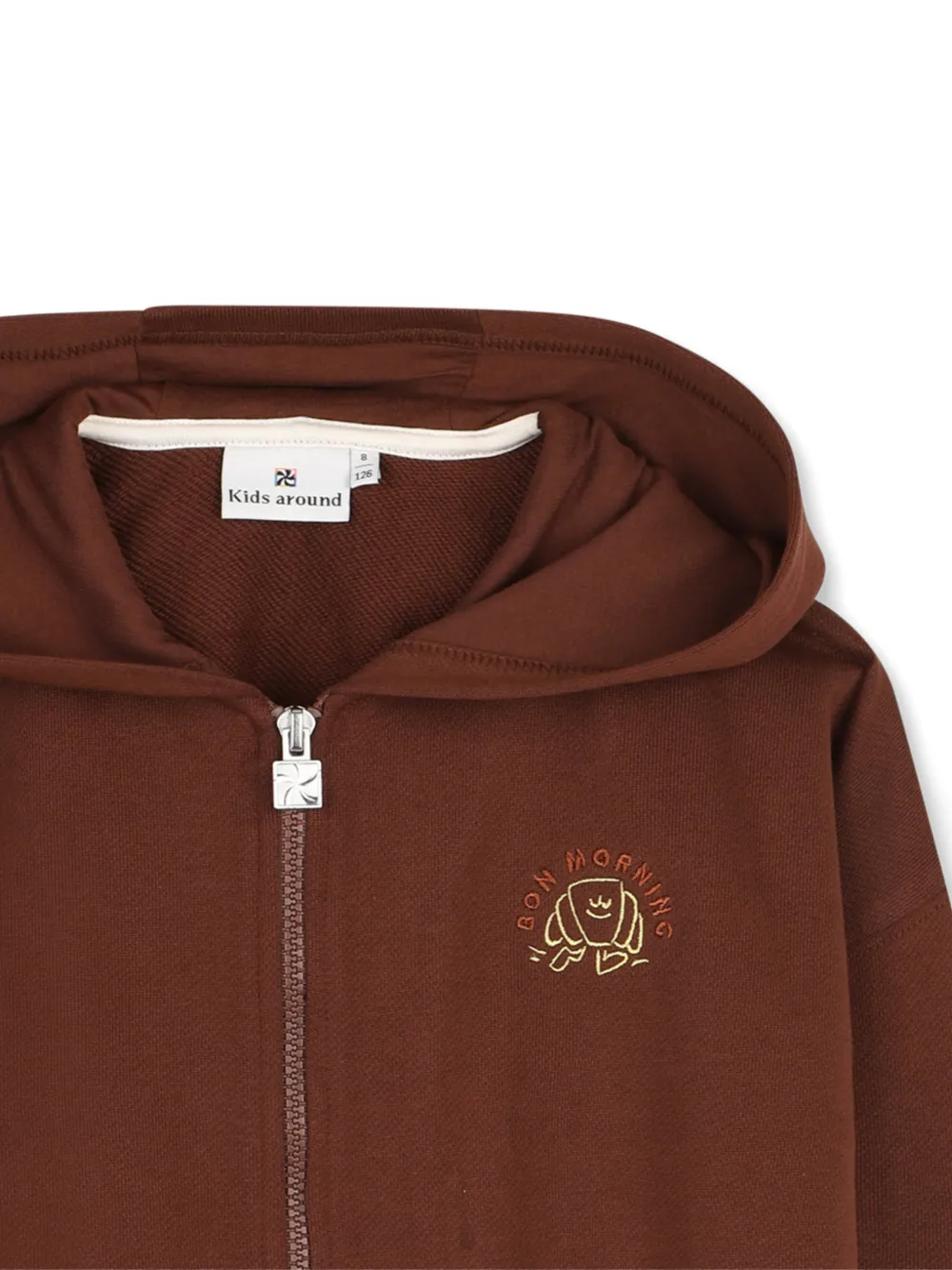 Kids Around Hoodie met geborduurd logo Bruin