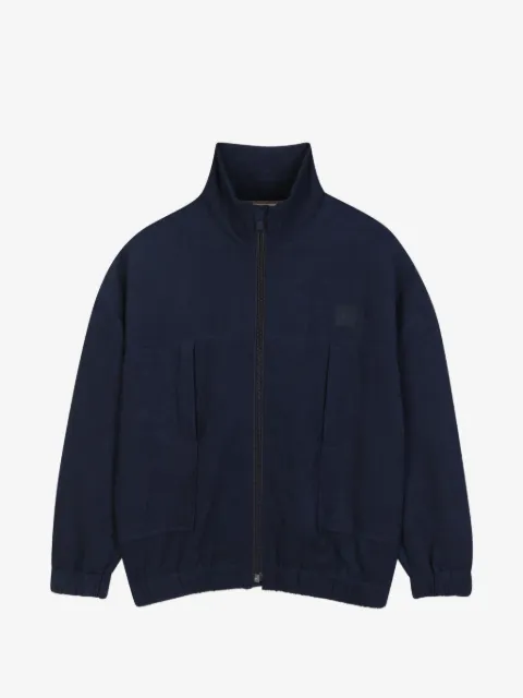 BOSS Kidswear logo-patch zip-up cardigan