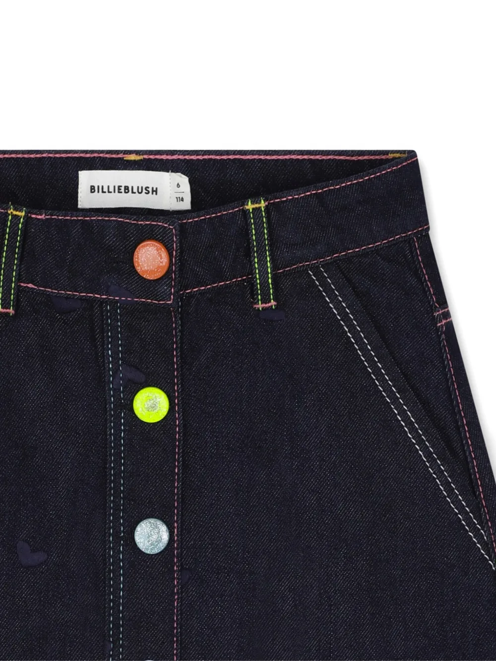 Billieblush Rok met geborduurd hart en contrasterend stiksel Blauw