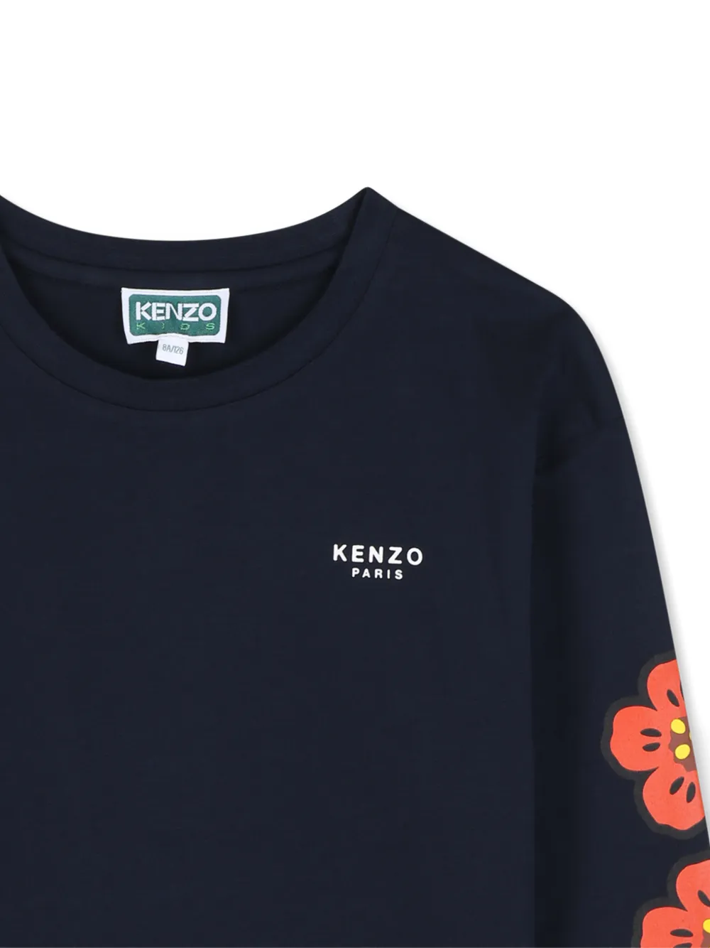 Kenzo Kids T-shirt met lange mouwen en Boke Flower-print Blauw