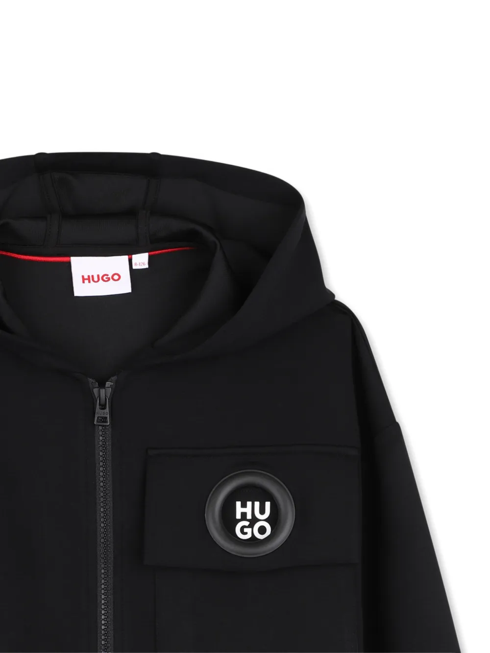 HUGO KIDS Hoodie met rits Zwart
