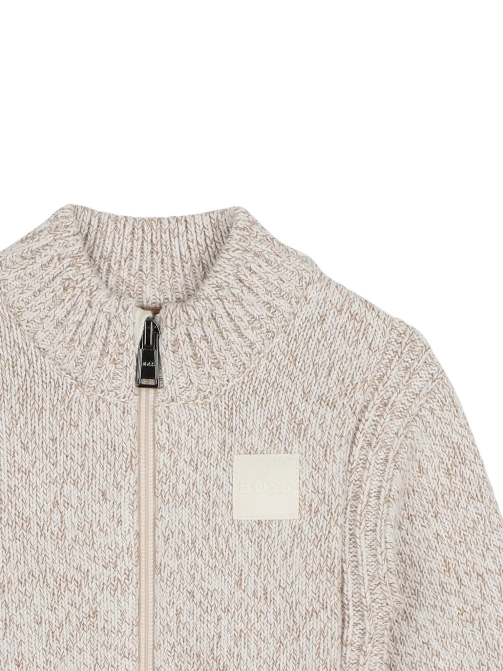 BOSS Kidswear Kabelgebreid vest met rits Beige