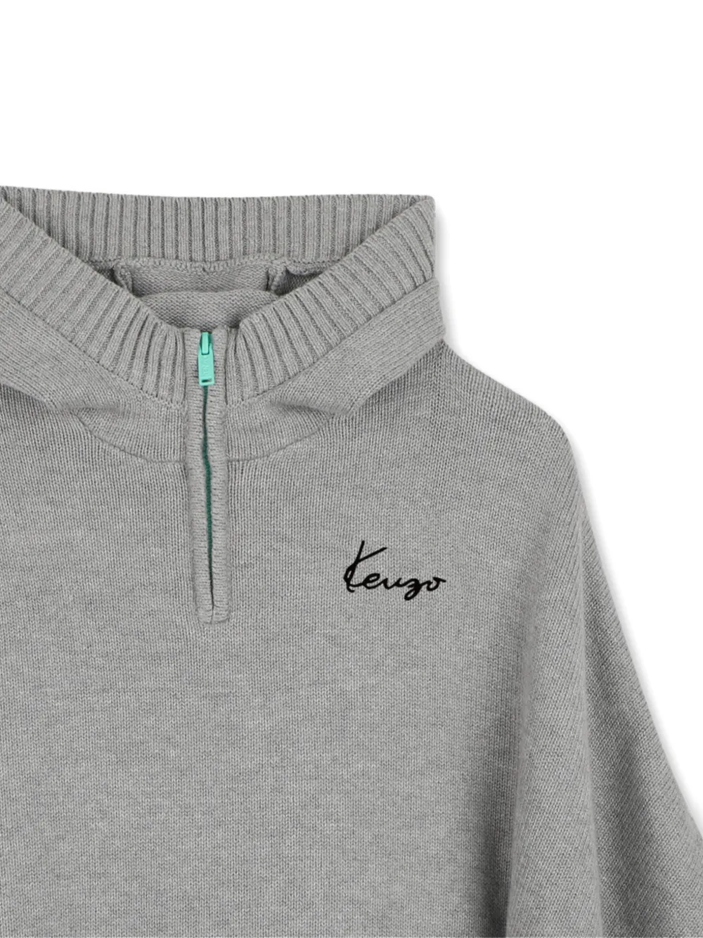 Kenzo Kids Gebreide cape met konijn-intarsia Grijs