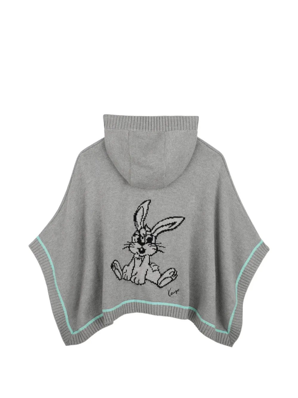 Kenzo Kids Gebreide cape met konijn-intarsia Grijs