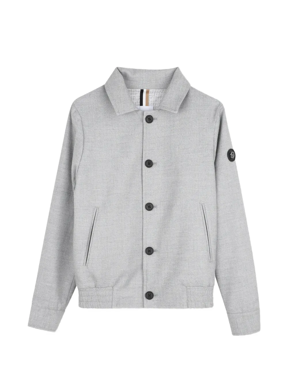 BOSS Kidswear Geknöpfte Jacke mit Logo-Patch - Grau