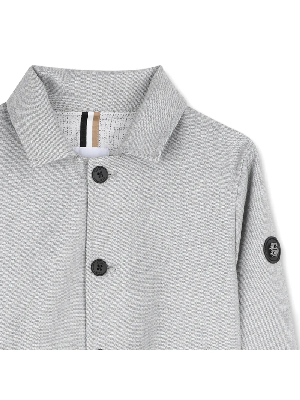 BOSS Kidswear Jack met logopatch Grijs