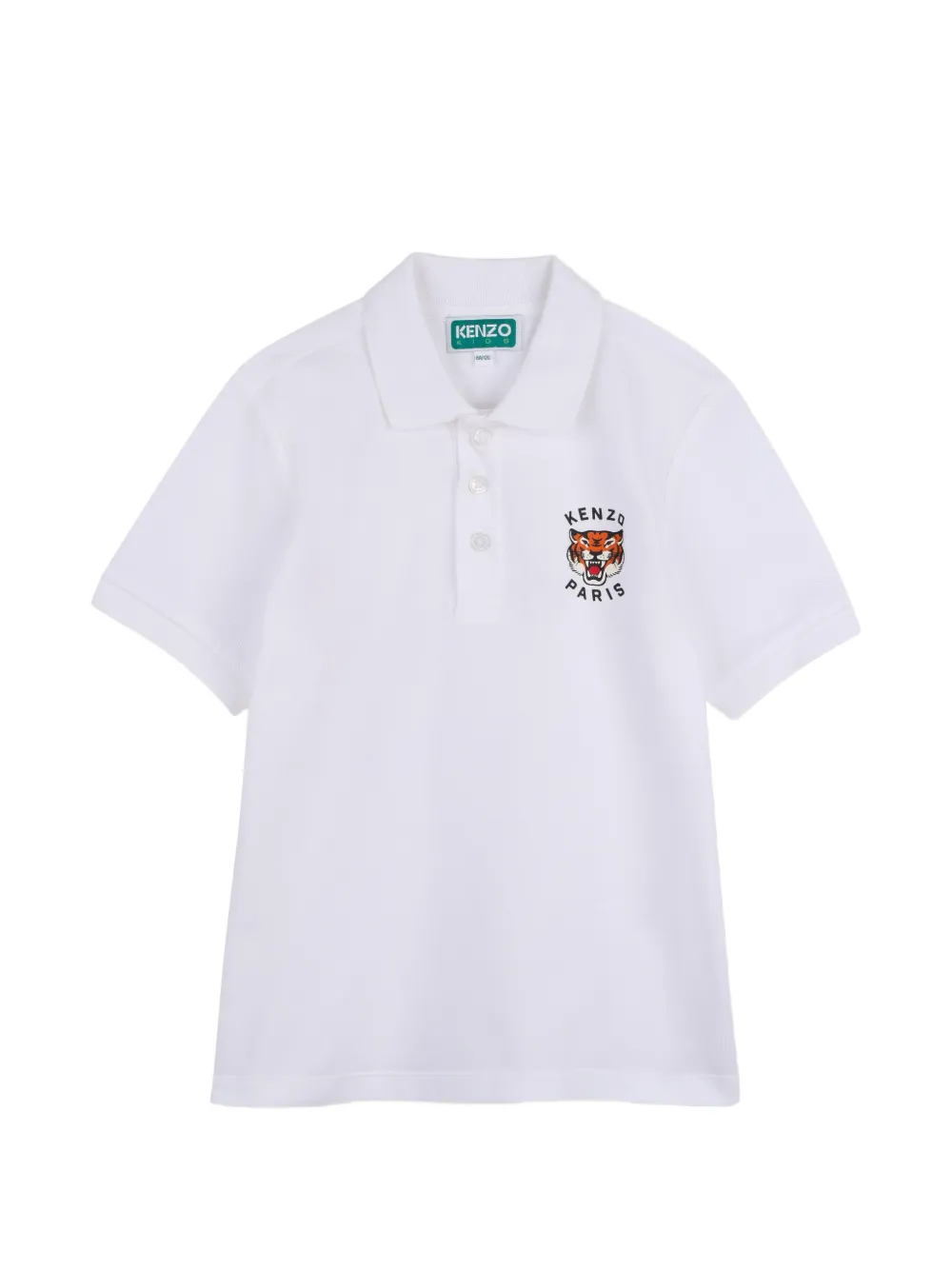 Kenzo Kids Polo Tiger Head - Bianco
