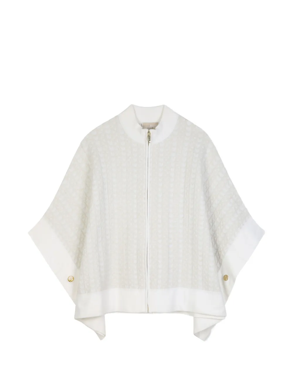 Michael Kors Kids monogram-knit zip-up cape - Neutrals