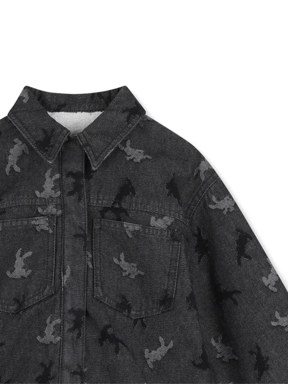 Kenzo Kids Denim jack met dieren-patroon Grijs