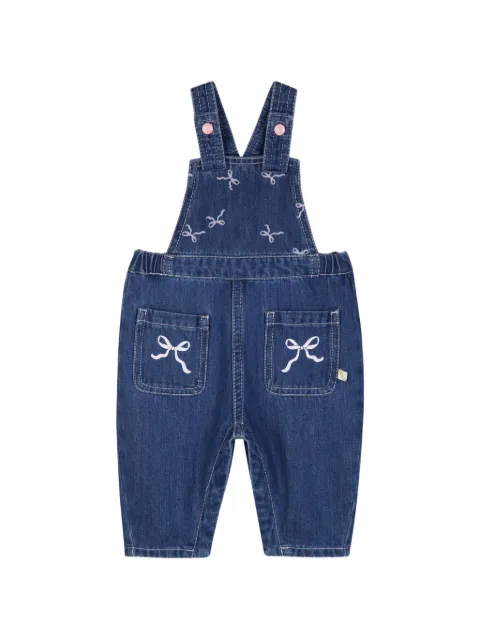 Billieblush bow-print denim dungarees