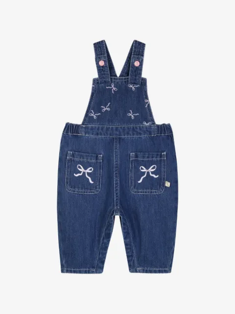 Billieblush bow-print denim dungarees