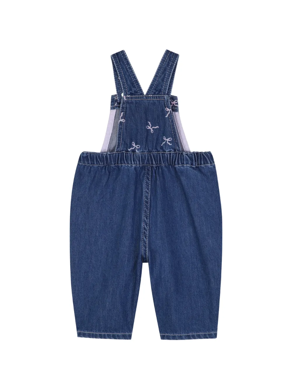 Billieblush Denim tuinbroek met strik-print Blauw