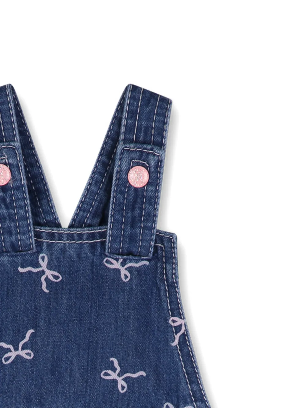 Billieblush Denim tuinbroek met strik-print Blauw