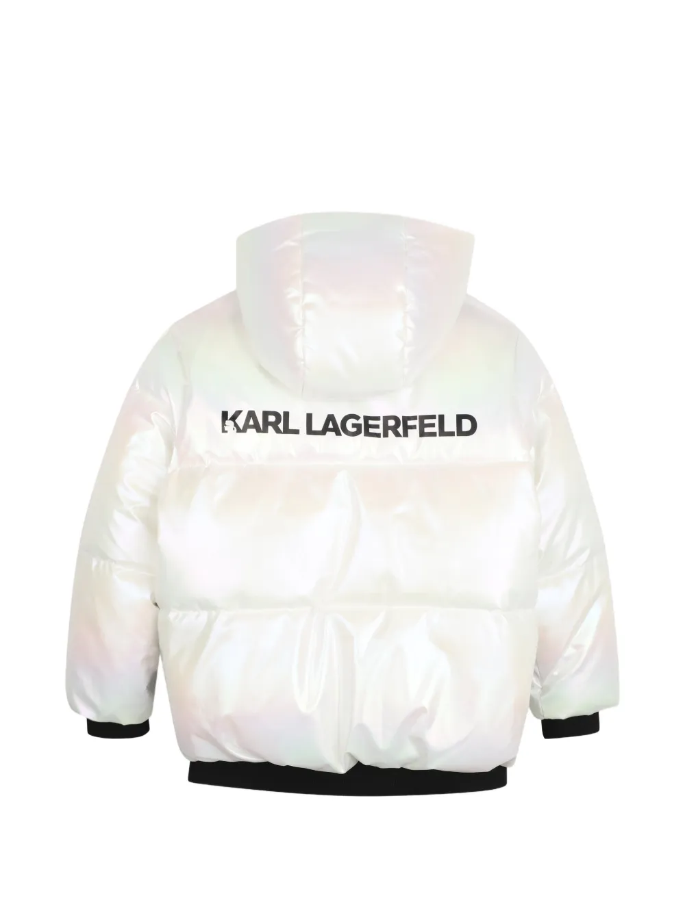 Karl Lagerfeld Kids Gewatteerd jack met iriserende afwerking Wit