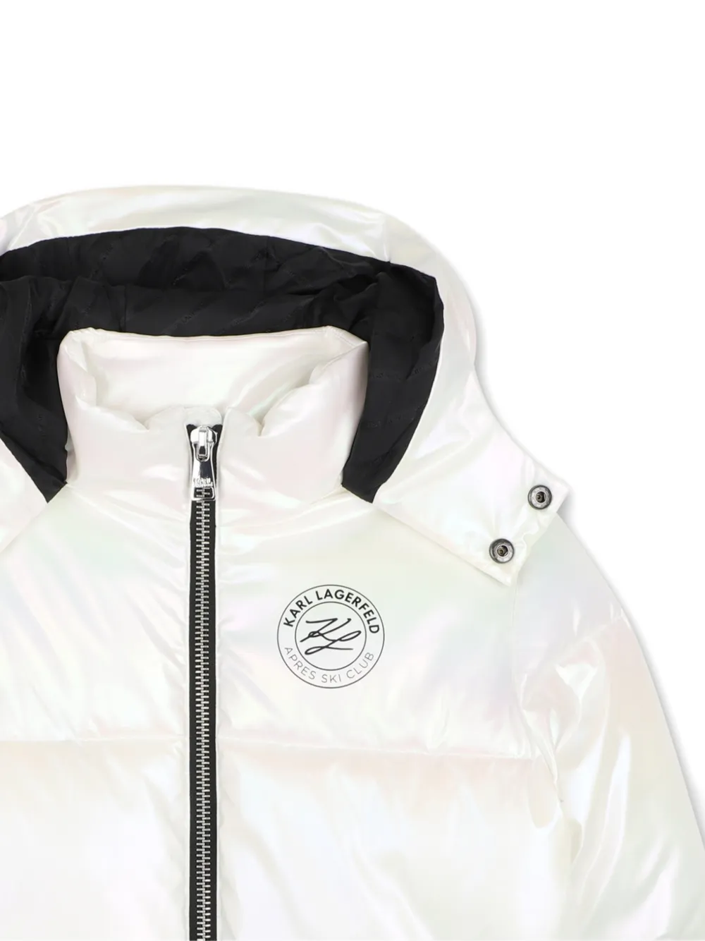 Karl Lagerfeld Kids Gewatteerd jack met iriserende afwerking Wit