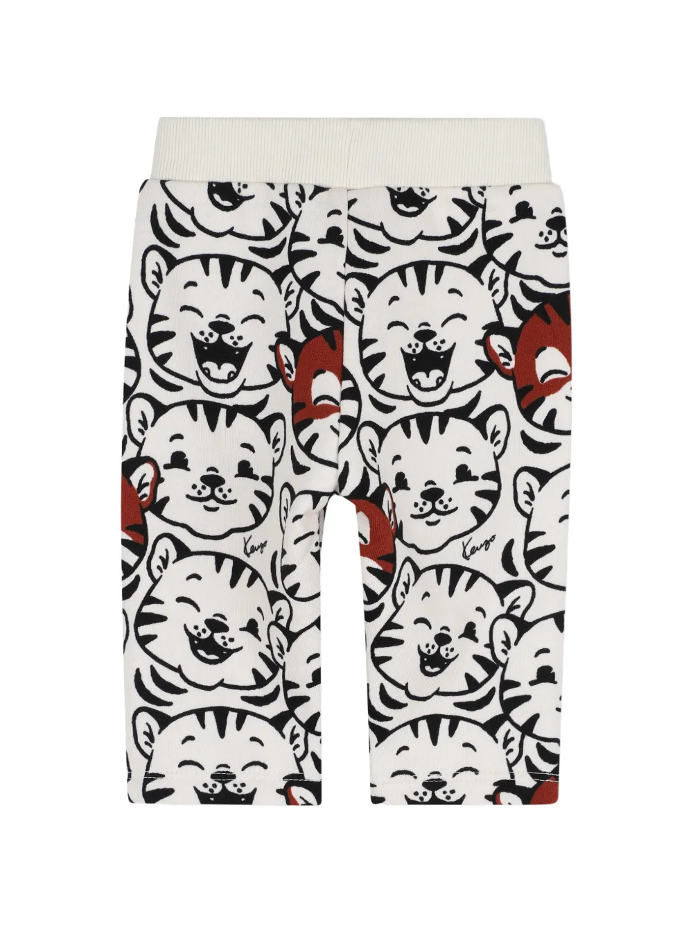 Kenzo Kids Katoenen broek met tijger-print Wit