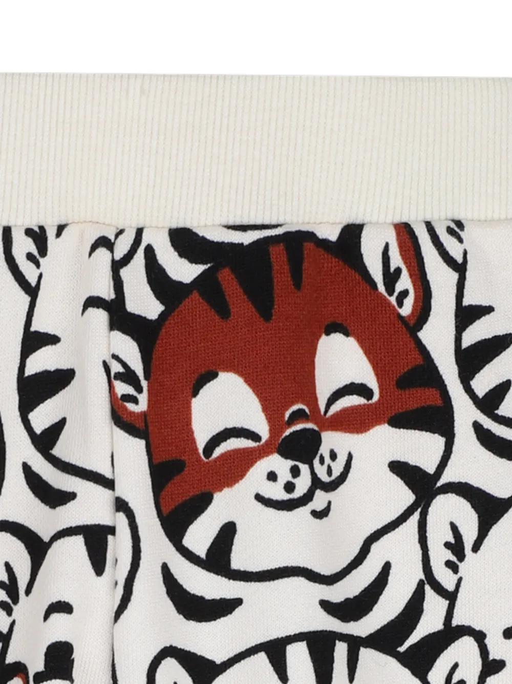 Kenzo Kids Katoenen broek met tijger-print Wit