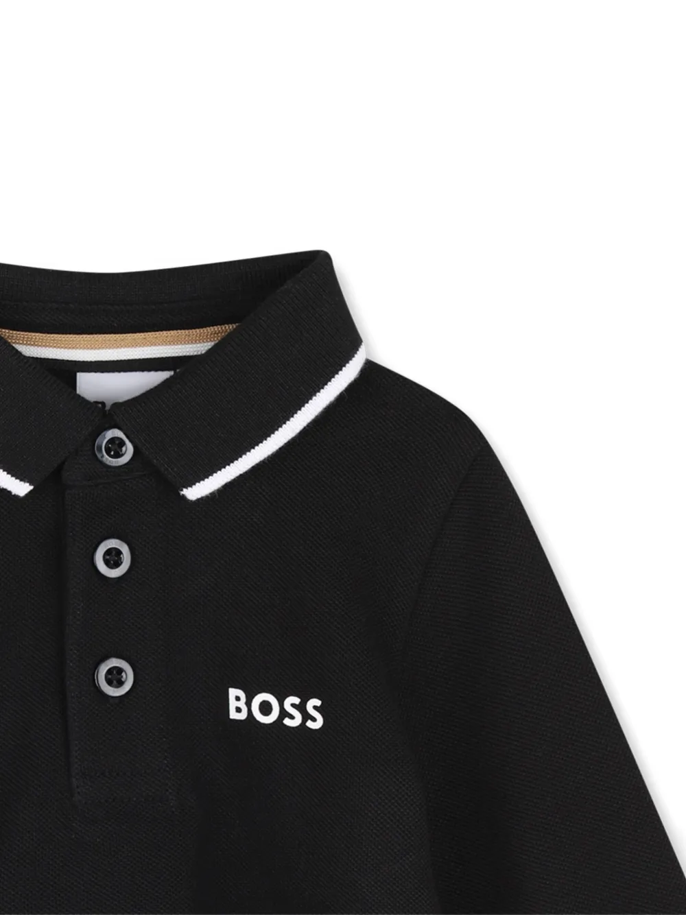 BOSS Kidswear Poloshirt met lange mouwen Zwart